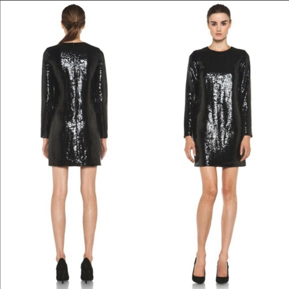 DVF long-sleeved sequin mini size 2 in midnight